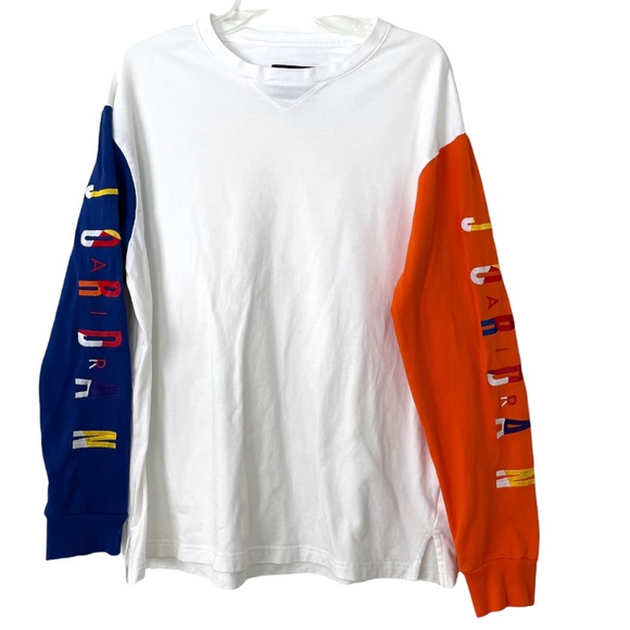 Jordan Other - Air Jordan Rivals Long Sleeve Tee Spellout Multicolor Designed Sleeve Jumpman L